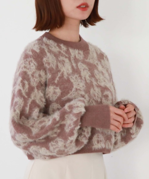 archives（アルシーヴ）の「フラワーフェザージャガードニット（ニット/セーター・レディース・ピンクベージュ/グレー/ブラック・MEDIUM）」の21枚目の写真