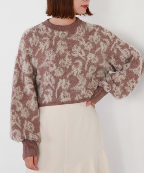 archives（アルシーヴ）の「フラワーフェザージャガードニット（ニット/セーター・レディース・ピンクベージュ/グレー/ブラック・MEDIUM）」の22枚目の写真