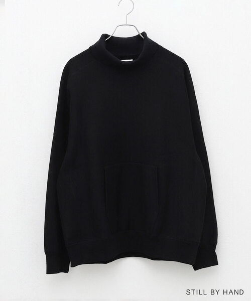 STILL BY HAND(スティルバイハンド)の「【STILL BY HAND / スティルバイハンド】High neck sweatshirt(スウェット・メンズ・ブラック/ブルー・46/48)」の1枚目の写真