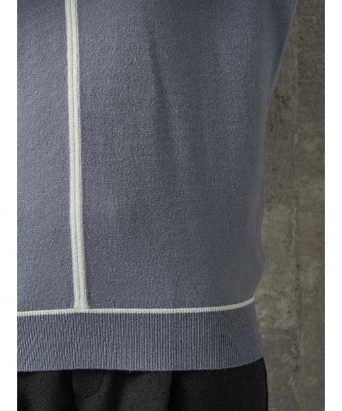 Perfect Suit FActory（パーフェクトスーツファクトリー）の「プチバーつき　配色ニットプルオーバー　ブラウン/サックス（ニット/セーター・レディース・ブラウン/サックスブルー・M/S/L）」の18枚目の写真