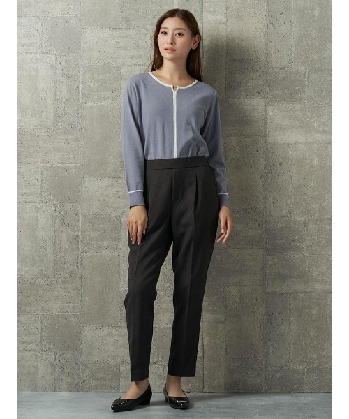 Perfect Suit FActory（パーフェクトスーツファクトリー）の「プチバーつき　配色ニットプルオーバー　ブラウン/サックス（ニット/セーター・レディース・ブラウン/サックスブルー・M/S/L）」の13枚目の写真