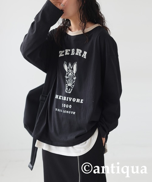antiqua(アンティカ)の「アニマルカレッジロゴロンT(Tシャツ/カットソー・レディース・その他4/その他5/その他3/その他2/その他1・FREE)」の5枚目の写真
