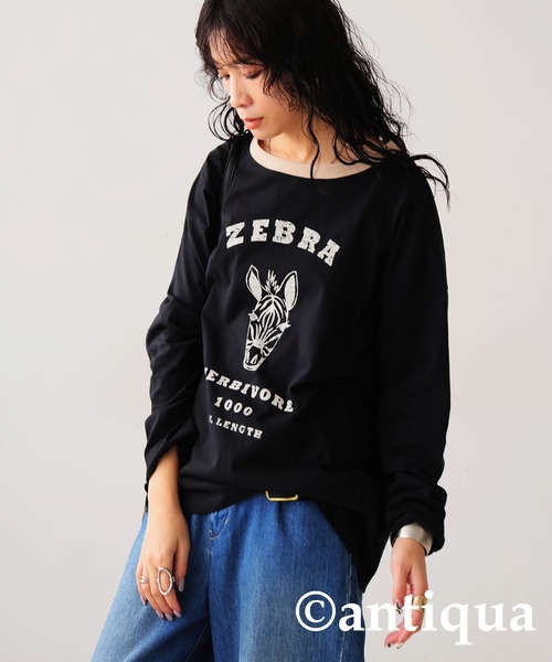 アニマルカレッジロゴロンT（Tシャツ/カットソー）｜antiqua