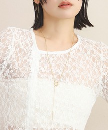 LHME | 【WEB限定】”Enhance”ビジューY字ネックレス/ジルコニア/サージカルステンレス(金属アレルギー対応)【LHME / エルエイチエムイー】(ネックレス)