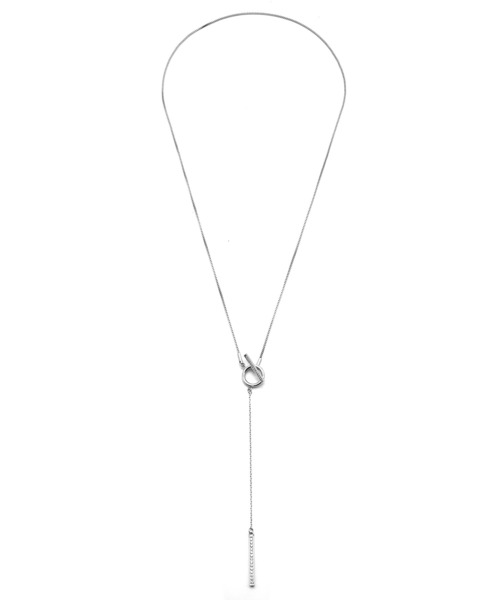 LHME（エルエイチエムイー）の「【WEB限定】”Enhance”ビジューY字ネックレス/ジルコニア/サージカルステンレス（金属アレルギー対応）【LHME / エルエイチエムイー】（ネックレス・レディース・シルバー/ゴールド・70cm）」の7枚目の写真