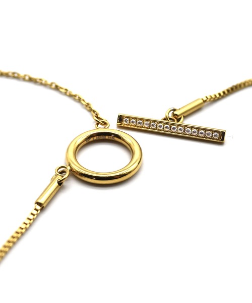 LHME（エルエイチエムイー）の「【WEB限定】”Enhance”ビジューY字ネックレス/ジルコニア/サージカルステンレス（金属アレルギー対応）【LHME / エルエイチエムイー】（ネックレス・レディース・シルバー/ゴールド・70cm）」の11枚目の写真