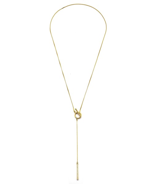 LHME（エルエイチエムイー）の「【WEB限定】”Enhance”ビジューY字ネックレス/ジルコニア/サージカルステンレス（金属アレルギー対応）【LHME / エルエイチエムイー】（ネックレス・レディース・シルバー/ゴールド・70cm）」の12枚目の写真