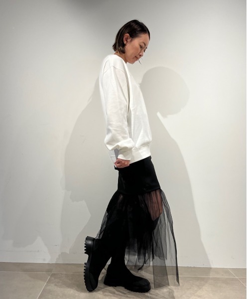 emmi（エミ）の「【emmi atelier】ewcロゴスエット（Tシャツ/カットソー・レディース・ネイビー/ホワイト・FREE）」の8枚目の写真