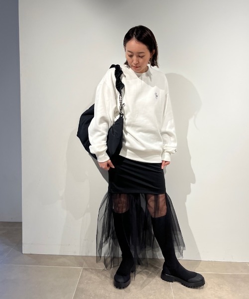 emmi（エミ）の「【emmi atelier】ewcロゴスエット（Tシャツ/カットソー・レディース・ネイビー/ホワイト・FREE）」の10枚目の写真