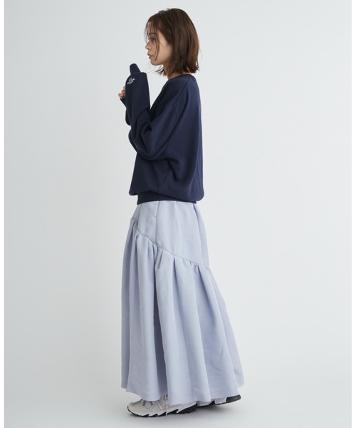 emmi（エミ）の「【emmi atelier】ewcロゴスエット（Tシャツ/カットソー・レディース・ネイビー/ホワイト・FREE）」の12枚目の写真