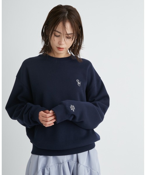 emmi（エミ）の「【emmi atelier】ewcロゴスエット（Tシャツ/カットソー・レディース・ネイビー/ホワイト・FREE）」の17枚目の写真