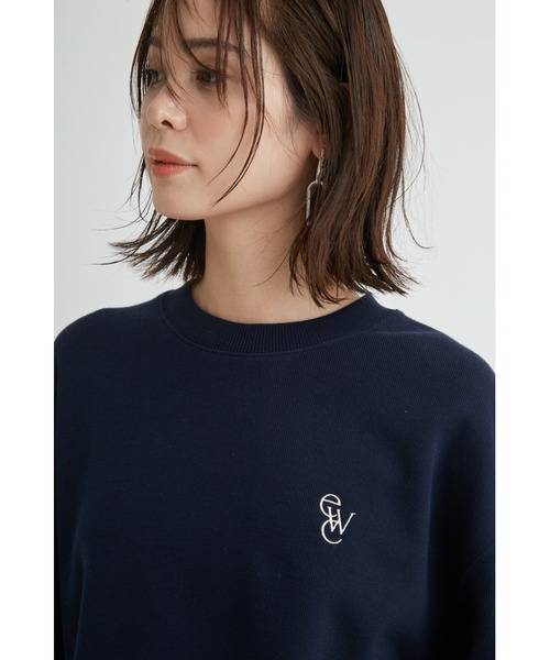 emmi（エミ）の「【emmi atelier】ewcロゴスエット（Tシャツ/カットソー・レディース・ネイビー/ホワイト・FREE）」の11枚目の写真