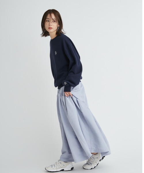 emmi（エミ）の「【emmi atelier】ewcロゴスエット（Tシャツ/カットソー・レディース・ネイビー/ホワイト・FREE）」の5枚目の写真