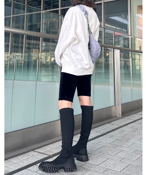 emmi（エミ）の「【emmi atelier】ewcロゴスエット（Tシャツ/カットソー・レディース・ネイビー/ホワイト・FREE）」の20枚目の写真