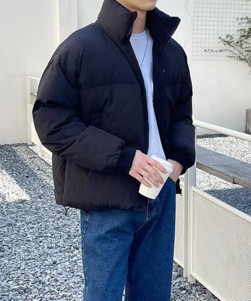 NOWLE（ノウル）の「【NOWLE】スタンドネック 中綿 ジップアップ リブ ジャケット（ダウンジャケット/コート・メンズ・グレー/ブラック/カーキ・MEDIUM/LARGE/X-LARGE）」の8枚目の写真