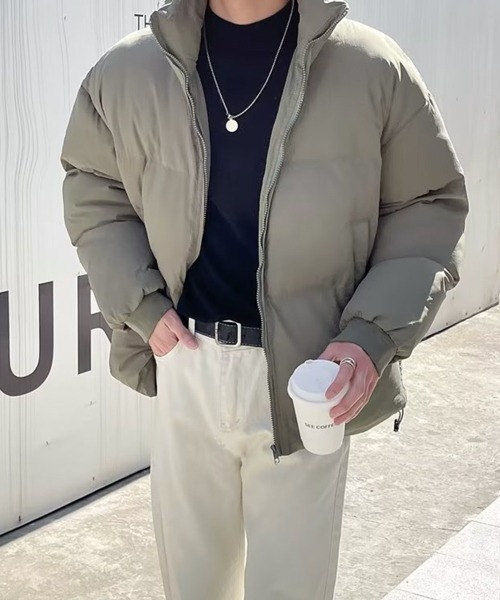 NOWLE（ノウル）の「【NOWLE】スタンドネック 中綿 ジップアップ リブ ジャケット（ダウンジャケット/コート・メンズ・グレー/ブラック/カーキ・MEDIUM/LARGE/X-LARGE）」の19枚目の写真