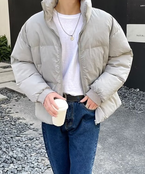 NOWLE（ノウル）の「【NOWLE】スタンドネック 中綿 ジップアップ リブ ジャケット（ダウンジャケット/コート・メンズ・グレー/ブラック/カーキ・MEDIUM/LARGE/X-LARGE）」の11枚目の写真