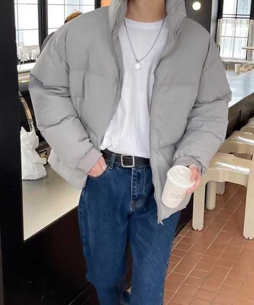 NOWLE（ノウル）の「【NOWLE】スタンドネック 中綿 ジップアップ リブ ジャケット（ダウンジャケット/コート・メンズ・グレー/ブラック/カーキ・MEDIUM/LARGE/X-LARGE）」の13枚目の写真