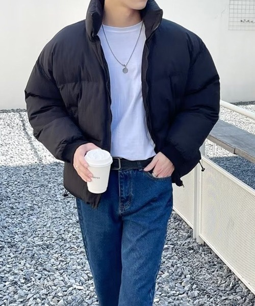 NOWLE（ノウル）の「【NOWLE】スタンドネック 中綿 ジップアップ リブ ジャケット（ダウンジャケット/コート・メンズ・グレー/ブラック/カーキ・MEDIUM/LARGE/X-LARGE）」の22枚目の写真