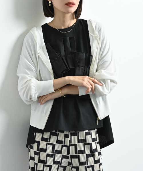 INTERPLANET(インタープラネット)の「【接触冷感・UV】ZIPパーカー(パーカー・レディース・ホワイト系その他/ブラック/グレー/オフホワイト・FREE)」の12枚目の写真