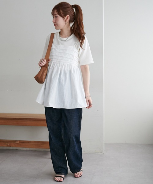 WEB限定】胸ギャザーキャミチュニック（シャツ/ブラウス）｜DISCOAT