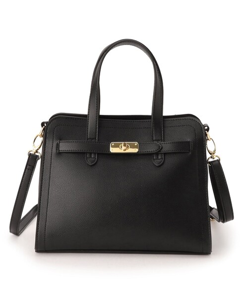 SHOO・LA・RUE（シューラルー）の「◆【セレモニーやお仕事に】金具ベルト トートバッグ（トートバッグ・レディース・ベージュ系4/グレー/ブラック・00）」の2枚目の写真