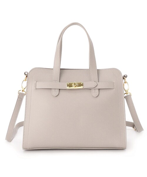 SHOO・LA・RUE（シューラルー）の「◆【セレモニーやお仕事に】金具ベルト トートバッグ（トートバッグ・レディース・ベージュ系4/グレー/ブラック・00）」の5枚目の写真