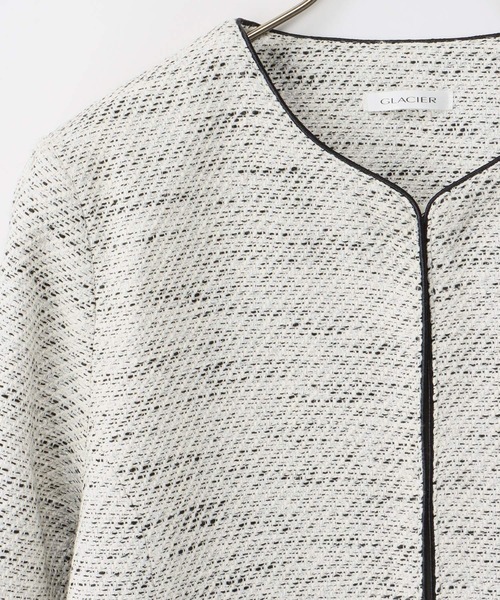 Honeys（ハニーズ）の「パイピング使いツイードノーカラー