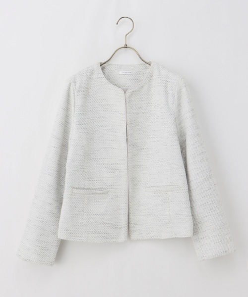 OUR パイピング使いのノーカラージャケット 新品 パイピング使いのノーカラージャケット – OURHOME