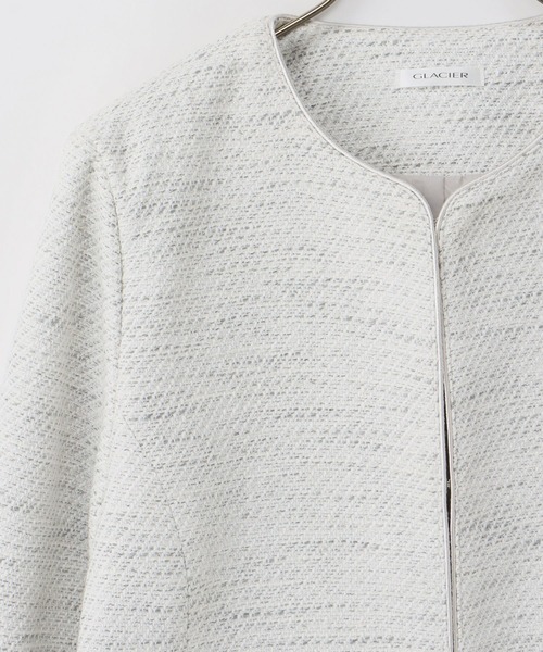OUR パイピング使いのノーカラージャケット 新品 パイピング使いのノーカラージャケット – OURHOME