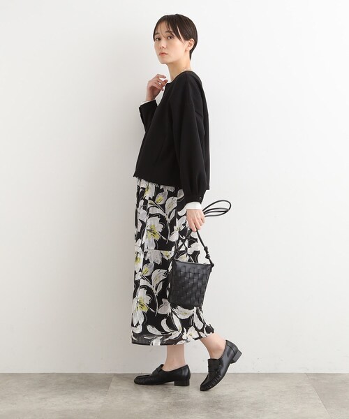 INDIVI(インディヴィ)の「◆【合皮/トレンド】クロス編みポシェットバッグ(ショルダーバッグ・レディース・ライトブルー/ブラック・00)」の3枚目の写真