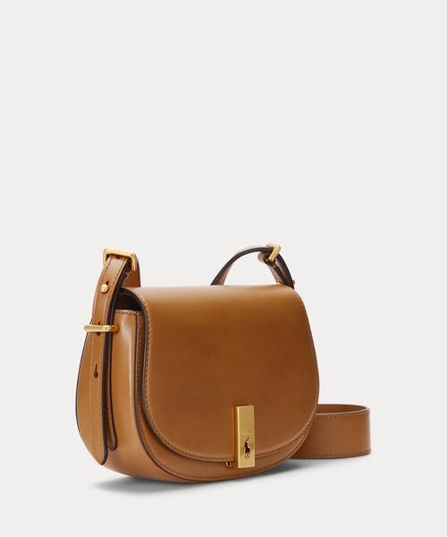 POLO RALPH LAUREN(ポロ ラルフ ローレン)の「Polo ID カーフスキン サドル バッグ(ハンドバッグ・レディース・ブラウン系6・ONE)」の2枚目の写真