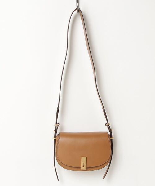 POLO RALPH LAUREN(ポロ ラルフ ローレン)の「Polo ID カーフスキン サドル バッグ(ハンドバッグ・レディース・ブラウン系6・ONE)」の6枚目の写真