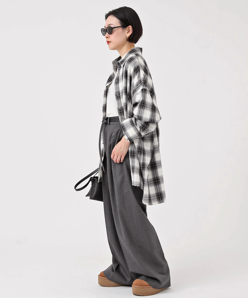 【タグ付】AP STUDIO provoke 別注　チェックシャツ ブラック PROVOKE/プロヴォーク】別注Newオーバーサイズチェックシャツ