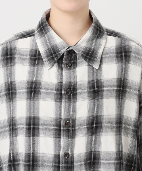 2023AW エーピーストゥディオ AP STUDIO別注 PROVOKE プロヴォーク Oversized check Shirt 38/ブラック系 シャツ【2400014413458】 PROVOKE/プロヴォーク】Oversized check Shirt（シャツ/ブラウス