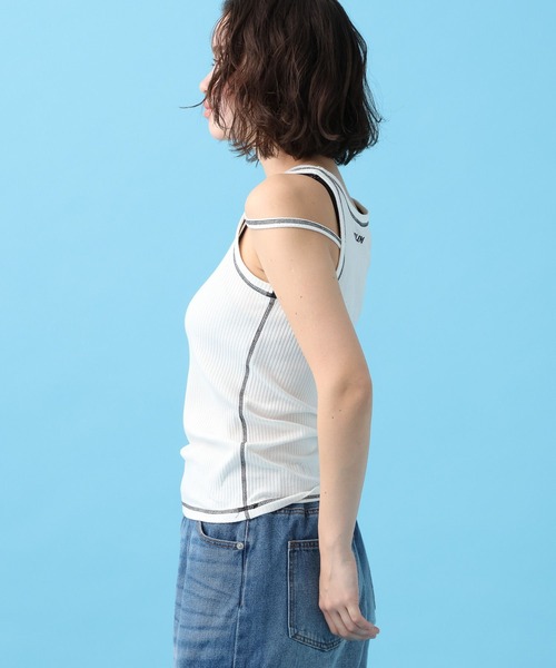 PBLIM（ページボーイリム）の「PBLIM/ステッチバイカラータンク（タンクトップ・レディース・ブラック/オフホワイト/ブルー・FREE）」の5枚目の写真