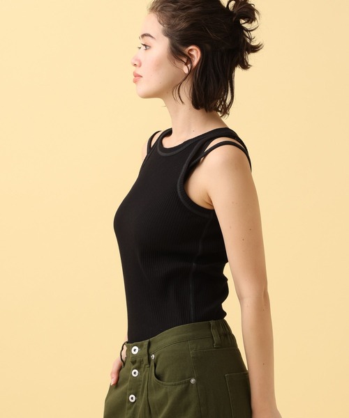 PBLIM（ページボーイリム）の「PBLIM/ステッチバイカラータンク（タンクトップ・レディース・ブラック/オフホワイト/ブルー・FREE）」の8枚目の写真