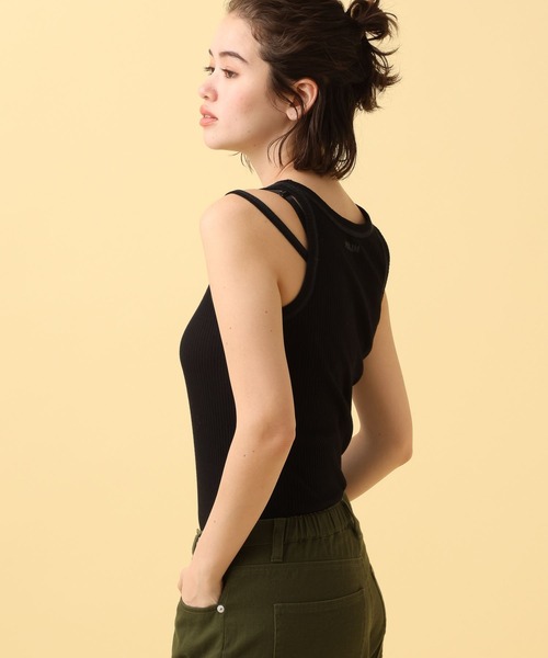 PBLIM（ページボーイリム）の「PBLIM/ステッチバイカラータンク（タンクトップ・レディース・ブラック/オフホワイト/ブルー・FREE）」の9枚目の写真