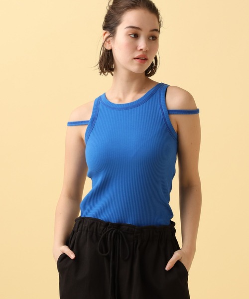 PBLIM（ページボーイリム）の「PBLIM/ステッチバイカラータンク（タンクトップ・レディース・ブラック/オフホワイト/ブルー・FREE）」の11枚目の写真