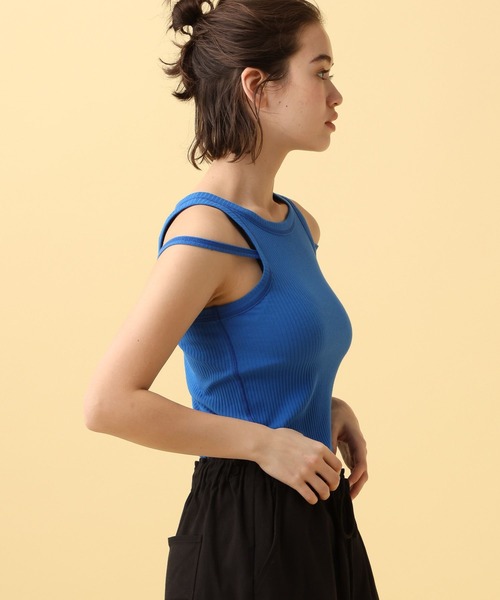 PBLIM（ページボーイリム）の「PBLIM/ステッチバイカラータンク（タンクトップ・レディース・ブラック/オフホワイト/ブルー・FREE）」の12枚目の写真