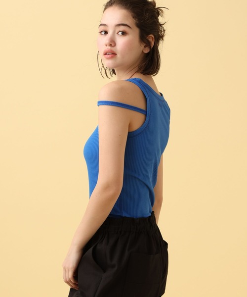 PBLIM（ページボーイリム）の「PBLIM/ステッチバイカラータンク（タンクトップ・レディース・ブラック/オフホワイト/ブルー・FREE）」の13枚目の写真