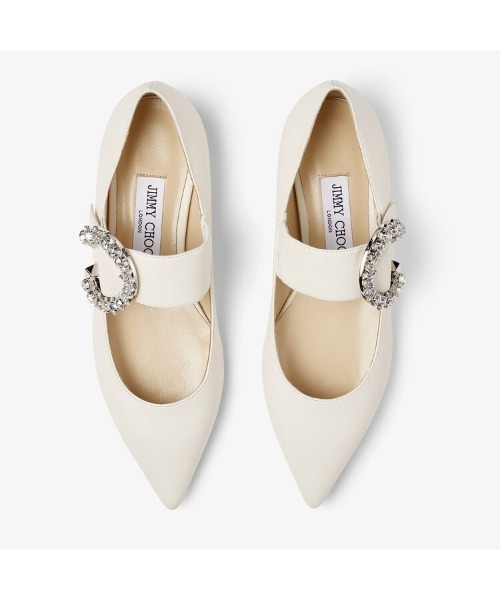 35.5　JIMMY CHOO　Melva　ジミーチュウ　クリスタルバックル　白 JIMMY CHOO（ジミーチュウ）の「MELVA BALLERINA（バレエ