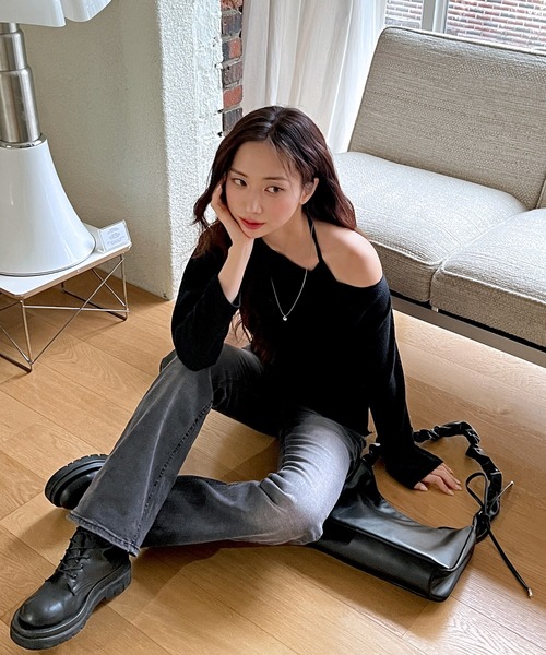 by muni:r（バイ ムニール）の「リボンシャーリングショルダーバッグ（ショルダーバッグ・レディース・ホワイト/ブラック・ONE SIZE）」の16枚目の写真