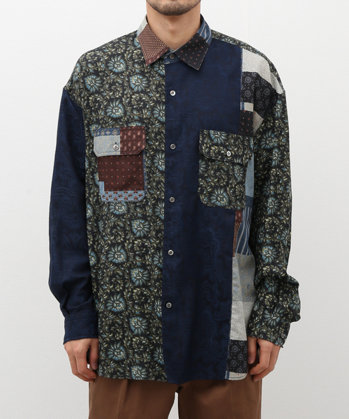 JOURNAL STANDARD J.S HOMESTEAD(ジャーナルスタンダードホームステッド)の「【J.S.Homestead】ARABESQUE PATCHWORK SHIRT(シャツ/ブラウス・メンズ・チャコールグレー/ダークブルー・LARGE/MEDIUM)」の18枚目の写真