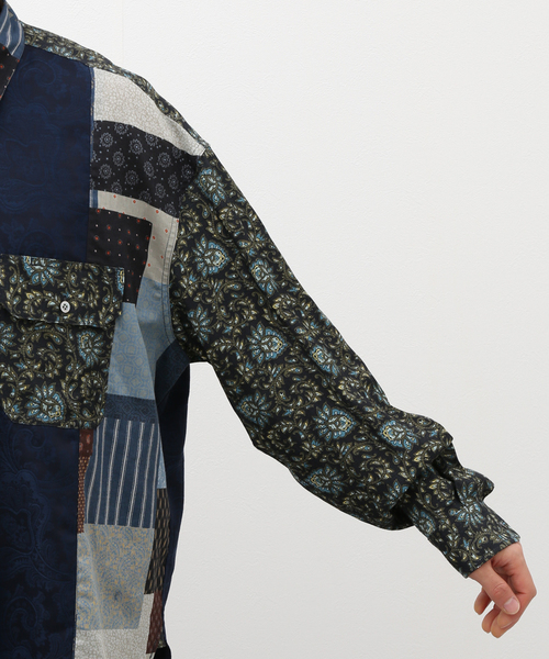JOURNAL STANDARD J.S HOMESTEAD(ジャーナルスタンダードホームステッド)の「【J.S.Homestead】ARABESQUE PATCHWORK SHIRT(シャツ/ブラウス・メンズ・チャコールグレー/ダークブルー・LARGE/MEDIUM)」の13枚目の写真