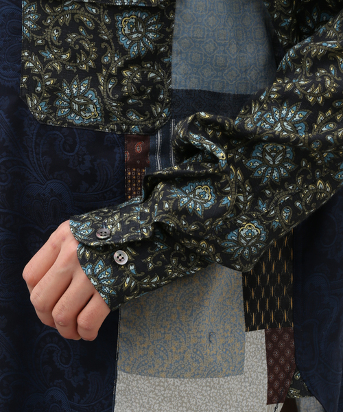 JOURNAL STANDARD J.S HOMESTEAD(ジャーナルスタンダードホームステッド)の「【J.S.Homestead】ARABESQUE PATCHWORK SHIRT(シャツ/ブラウス・メンズ・チャコールグレー/ダークブルー・LARGE/MEDIUM)」の12枚目の写真