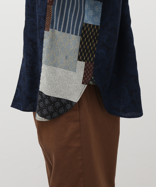 JOURNAL STANDARD J.S HOMESTEAD(ジャーナルスタンダードホームステッド)の「【J.S.Homestead】ARABESQUE PATCHWORK SHIRT(シャツ/ブラウス・メンズ・チャコールグレー/ダークブルー・LARGE/MEDIUM)」の8枚目の写真