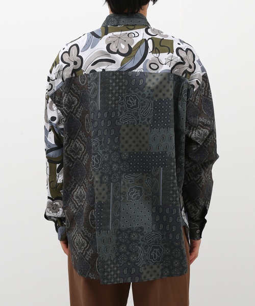 JOURNAL STANDARD J.S HOMESTEAD(ジャーナルスタンダードホームステッド)の「【J.S.Homestead】ARABESQUE PATCHWORK SHIRT(シャツ/ブラウス・メンズ・チャコールグレー/ダークブルー・LARGE/MEDIUM)」の6枚目の写真