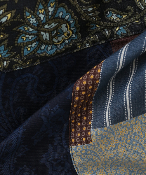 JOURNAL STANDARD J.S HOMESTEAD(ジャーナルスタンダードホームステッド)の「【J.S.Homestead】ARABESQUE PATCHWORK SHIRT(シャツ/ブラウス・メンズ・チャコールグレー/ダークブルー・LARGE/MEDIUM)」の3枚目の写真