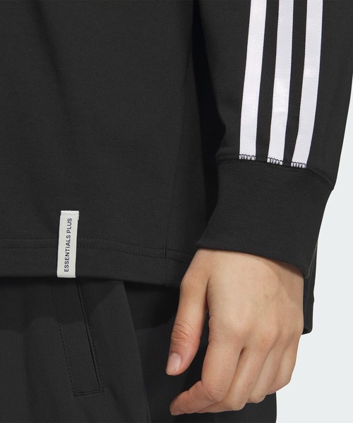 adidas（アディダス）の「エッセンシャルズプラス 3ストライプ 長袖Tシャツ / アディダス adidas（Tシャツ/カットソー・レディース・グレー/オフホワイト/ブラック/ホワイト・XX-LARGE/LARGE/MEDIUM/SMALL/X-SMALL/X-LARGE）」の16枚目の写真
